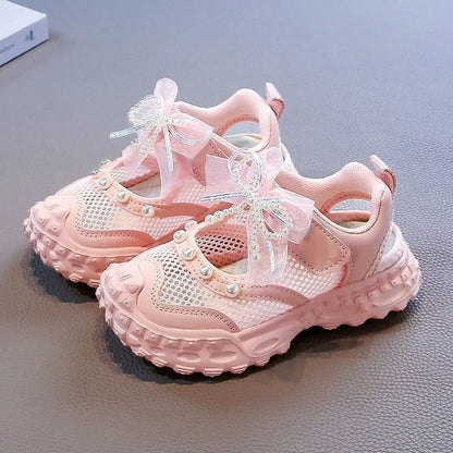 Baotou foreign pearl single mesh sneakers