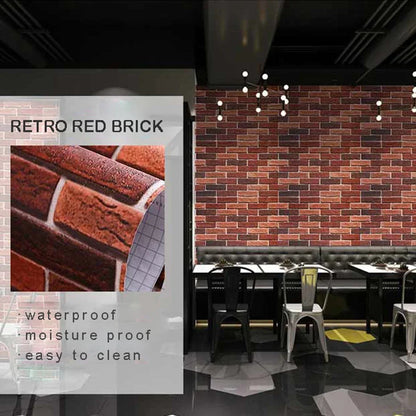 Red Brick Waterproof Wall Wallpaper Decoration