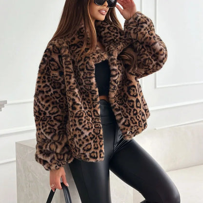 Casual Loose Leopard Coats Jackets