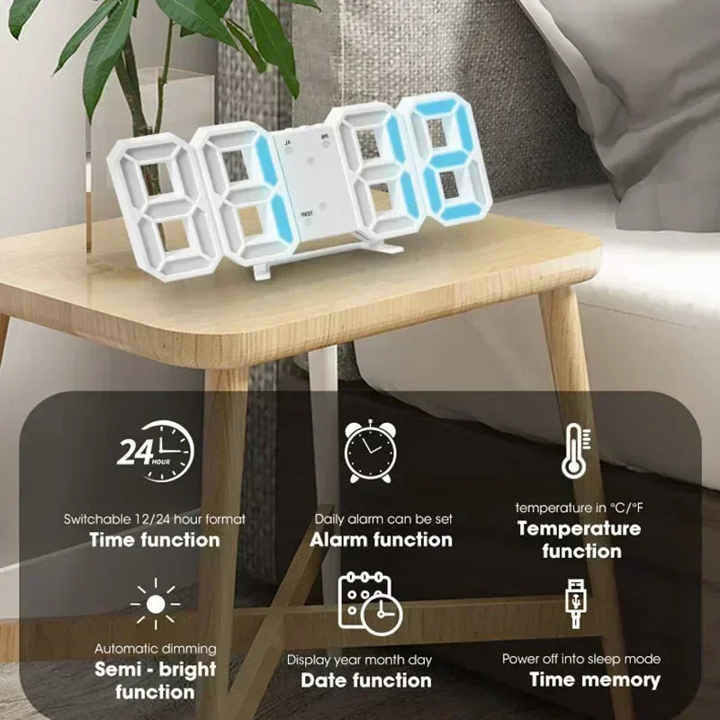 Digital Desktop Clock Wall mounted Decorative Electronic