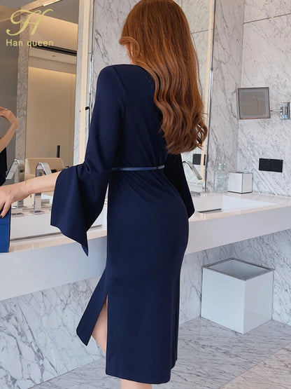 Split Sheath Casual Pencil Bodycon Casual Dress