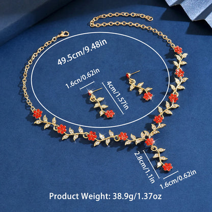 Flower Necklace Jewelry Set
