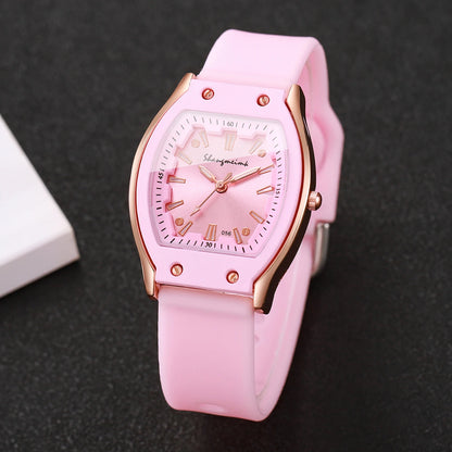 Silicone Strap Simple Dial Quartz Wristwatch