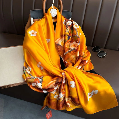 Luxury Silk 180X90CM Long Scarf Popular Silk Headscarf  Shawl