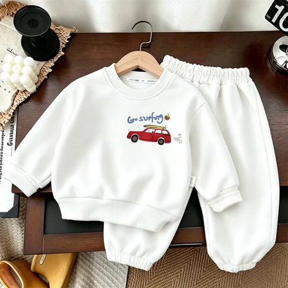 Autumn Costume Long-sleeved Round Neck Sweatshirts Hoodie Set
