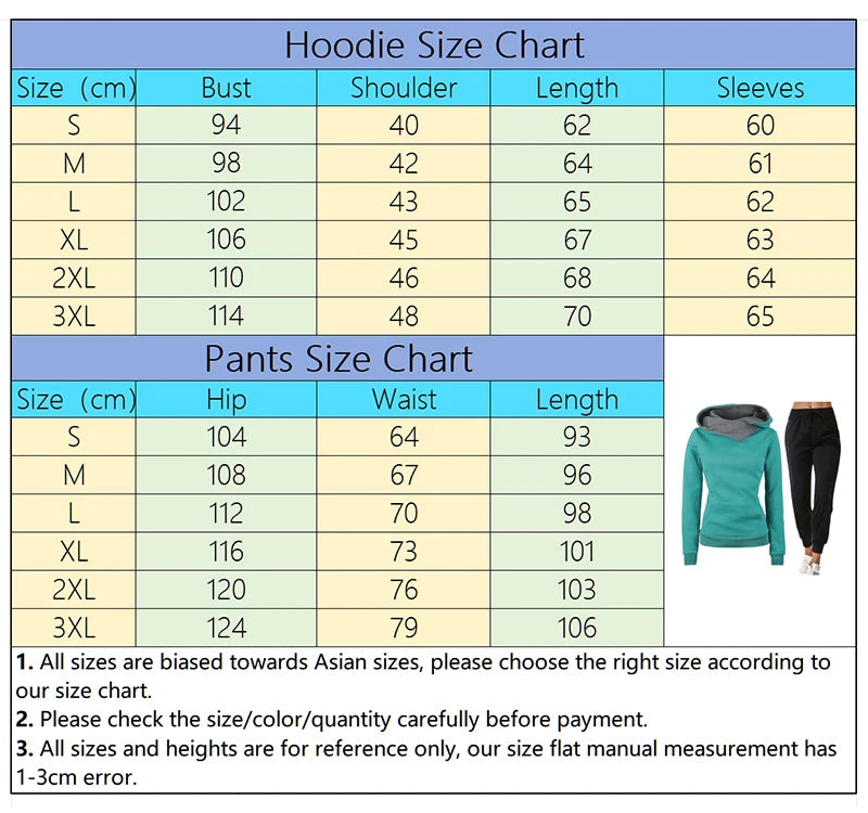 Hoodie Tracksuit Casual Sweatshirt Outdoors Sports Jogging Tops Pants