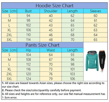 Hoodie Tracksuit Casual Sweatshirt Outdoors Sports Jogging Tops Pants