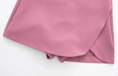 Falda marrón de talle alto