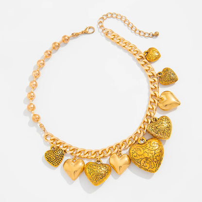 Choker Necklaces Punk Heart Hip Hop Jewelry Set