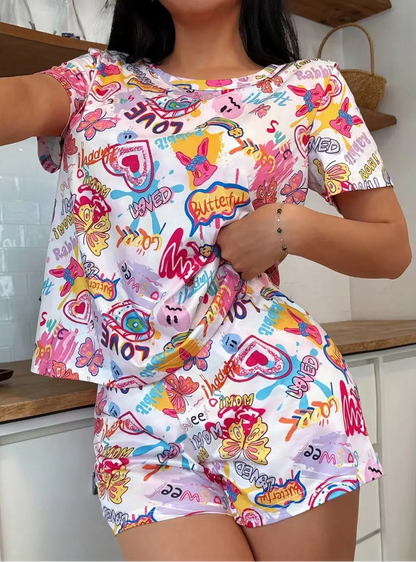 Loose and Comfortable Tank Top and Shorts Pajama Set