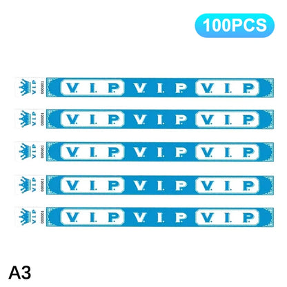 100pcs VIP Neon Paper Wristbands Fluorescent Waterproof
