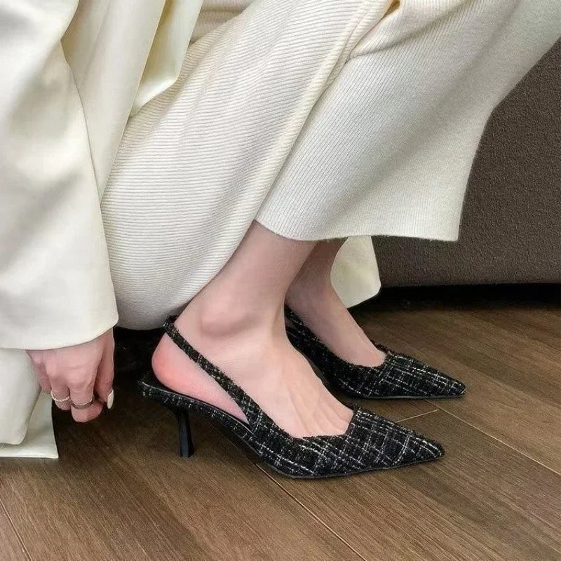 knitted platform heels large-size stiletto sandals