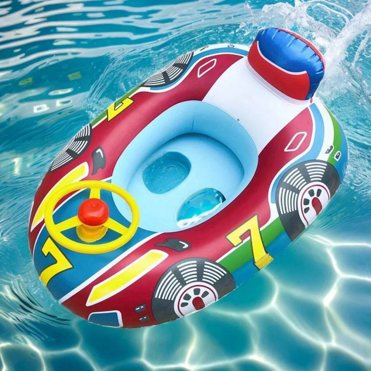 Baby Swimming Pool Float Cute Car Design Toddler Floatie Boat Swim Tube