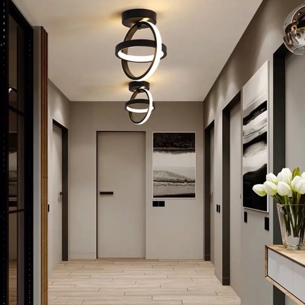LED Ceiling Light 2 Rings Creative Design