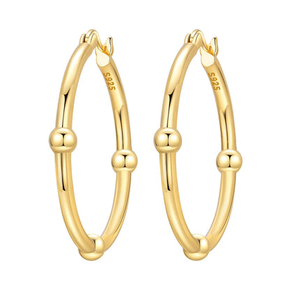 S925 Sterling Silver 18k Gold Square Hoop Earrings