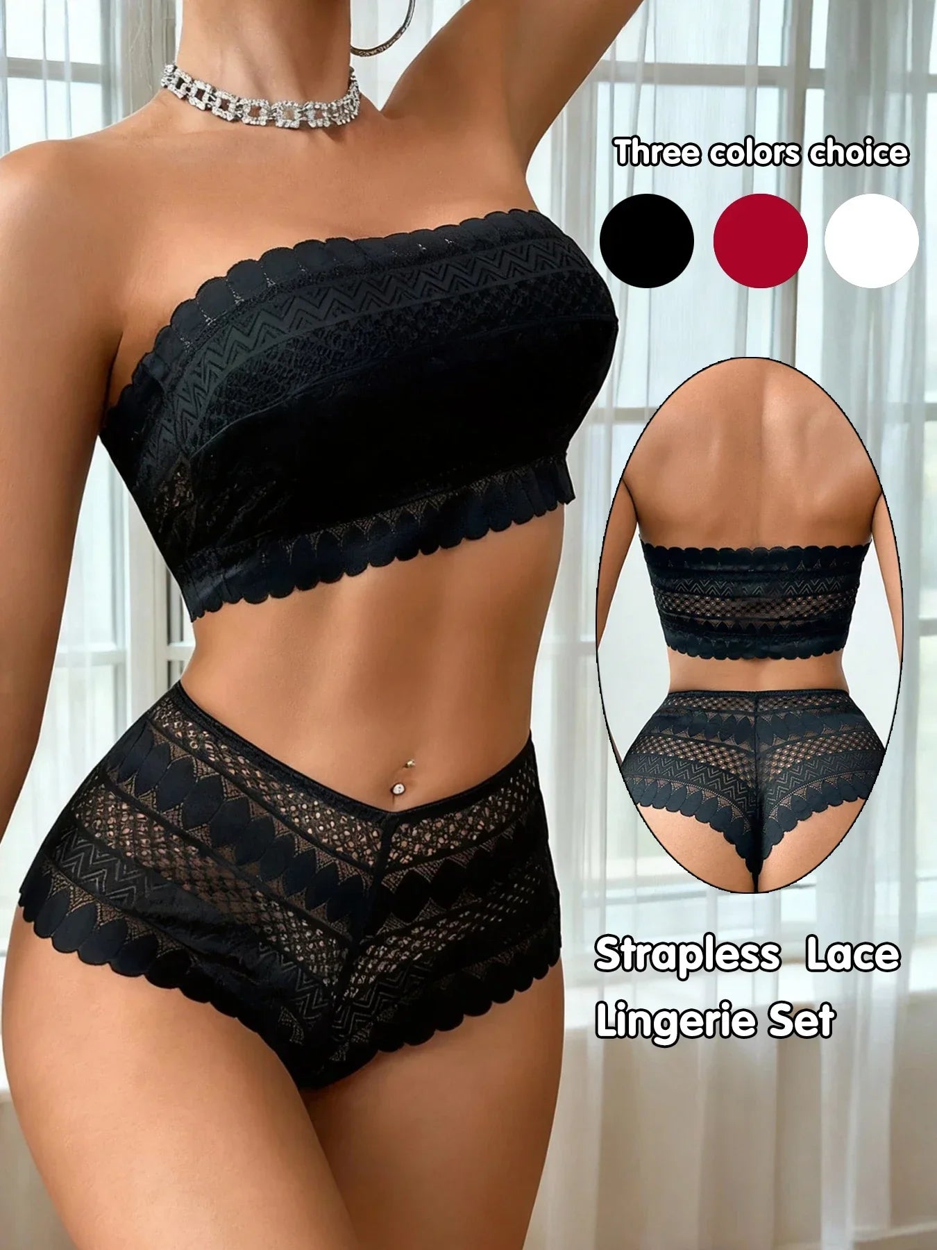 Strapless Bralette Set Lace Lingerie