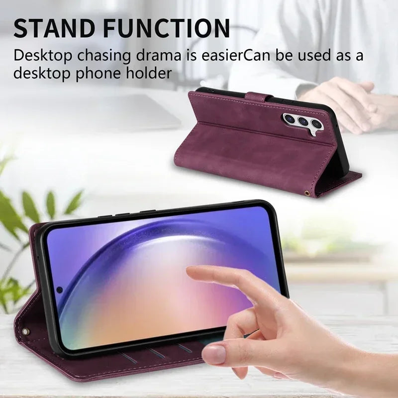 Wallet With Card Slot Flip Leather Samsung Case