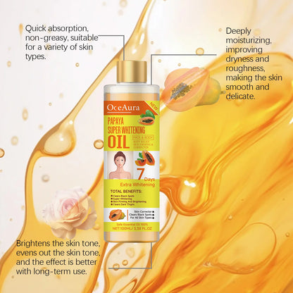 Aceite súper blanqueador de papaya para rostro y cuerpo