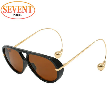 Oversized Oval Punk Pilot Sunglasses