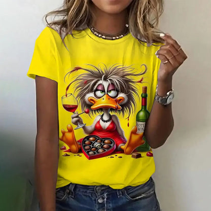 Funny Cartoon Casual Short Sleeve Crew Neck Tee T-Shirts