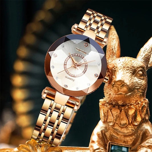 Ocean Star Crystal Rose Gold Bracelet Watch