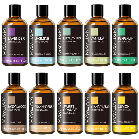 Aceite esencial de aromaterapia: lavanda, vainilla y jazmín