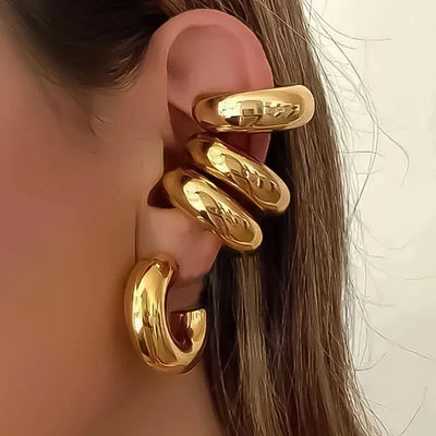 DANA Smooth Circle C Shape Clip Earrings