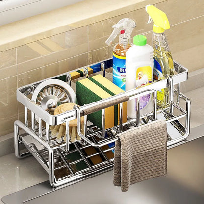 Stainless steel shelf sponge drain rack