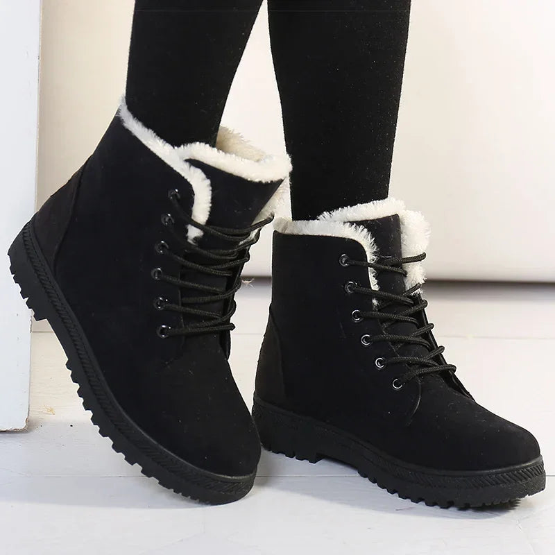 Fur Snow Low Heels Ankle Boots