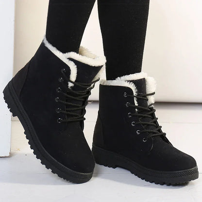 Fur Snow Low Heels Ankle Boots