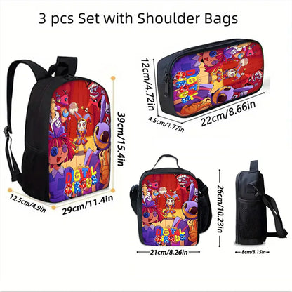Cartoon A-AmazingS DigitalS Circus Child School Backpack Set