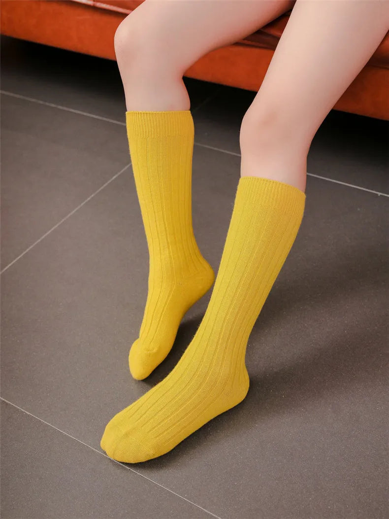 3Pairs/Lot Baby Knee High Soft Cotton Long Sock