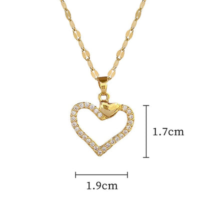Heart Stainless Steel Zirconia Necklaces
