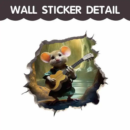Cartoon Cute Little Mouse Hole Wall Stickers