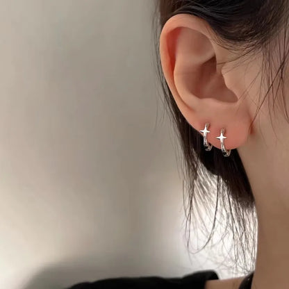 925 Sterling Silver Frosting Hoop Earrings