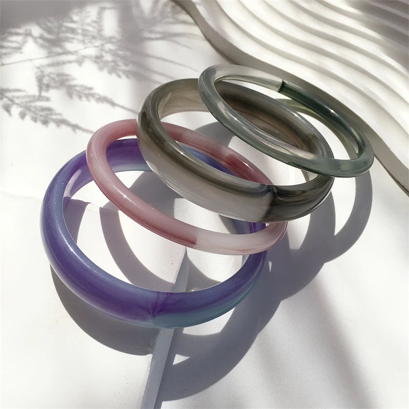 4-Piece Marble Acrylic Resin Bracelet
