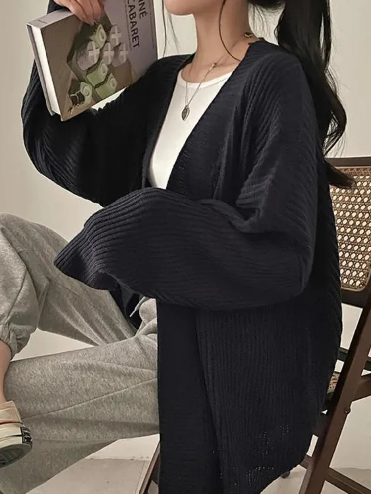 Korean Loose Pullover Knitwear Autumn Winter Cardigan Sweater