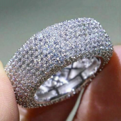 Luxury Crystal Cubic Zirconia Geometric Band Bridal Gorgeous Rings