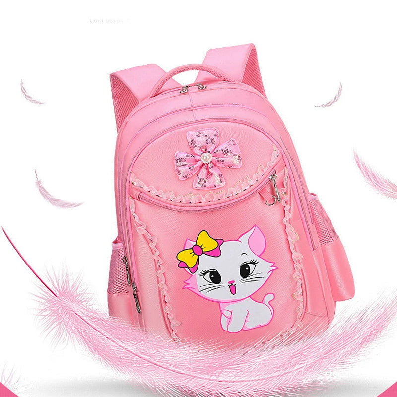 Backpack Pink Cute Cat Kindergarten Kid School Bag