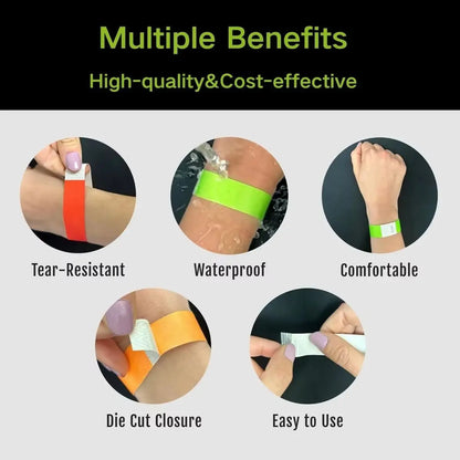 100Pcs Random Color Waterproof Wristbands