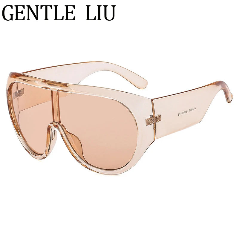 Oversized Shield Mask Steampunk Big Frame Sunglasses