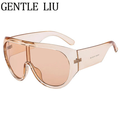 Oversized Shield Mask Steampunk Big Frame Sunglasses