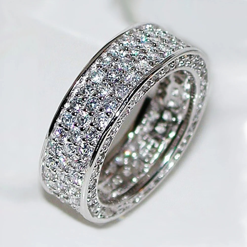 Luxury Silver Color Cubic Zirconia Rings