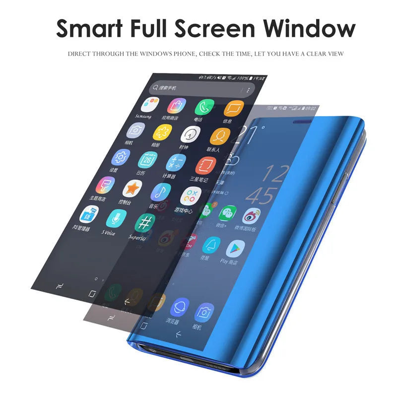 Samsung Galaxy Luxury Smart Mirror Magnetic Flip Leather Phone Cases