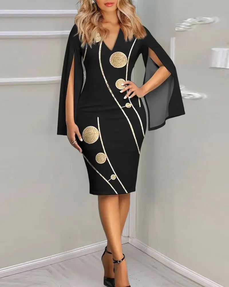 Long Sleeve Slim Work Dresses