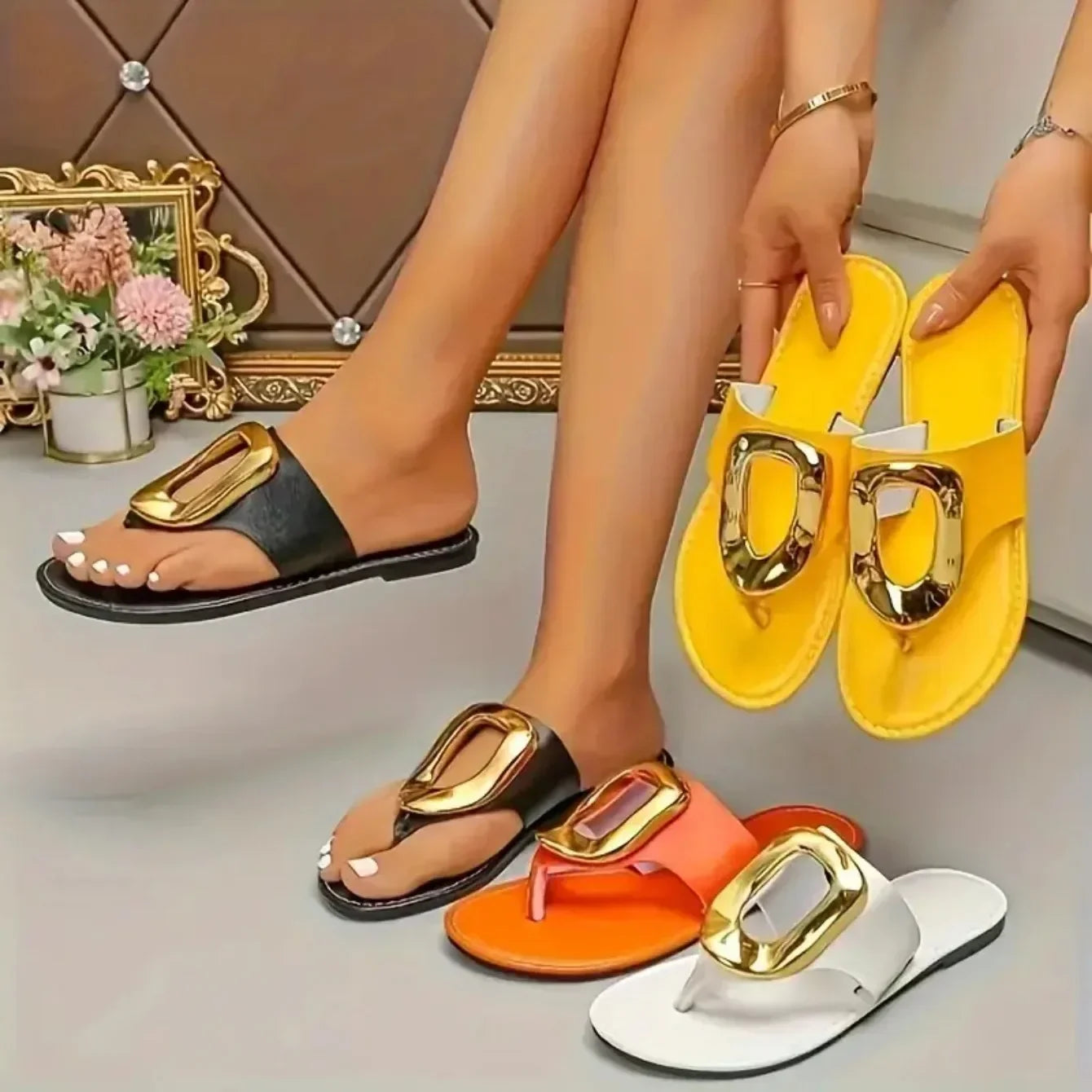 Luxury Outdoor Flat Slippers