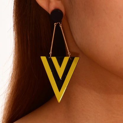 Triangle Long Dangle Geometric Earrings