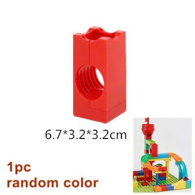 Big Building Blocks Marble Race Run Track Dinosaur Part Maze Toy