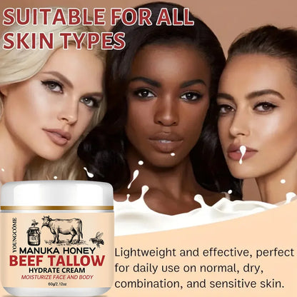 Beef Tallow Honey Balm Moisturizing Hydrating Face Cream