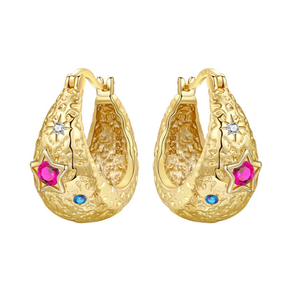 S925 Sterling Silver 18k Gold Square Hoop Earrings